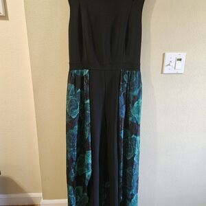 Elegant Black and Teal Jumpsuit